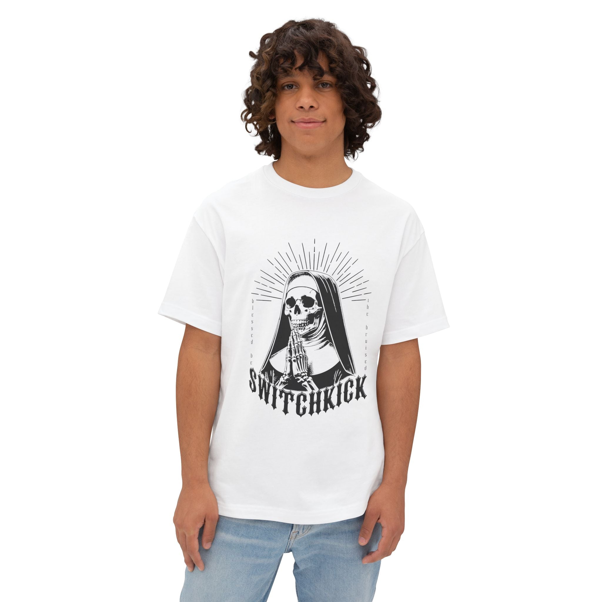 Nun Reaper - Switchkick Skull Nun Design, Casual Wear, Street Style, Bold lines. Gritty energy.