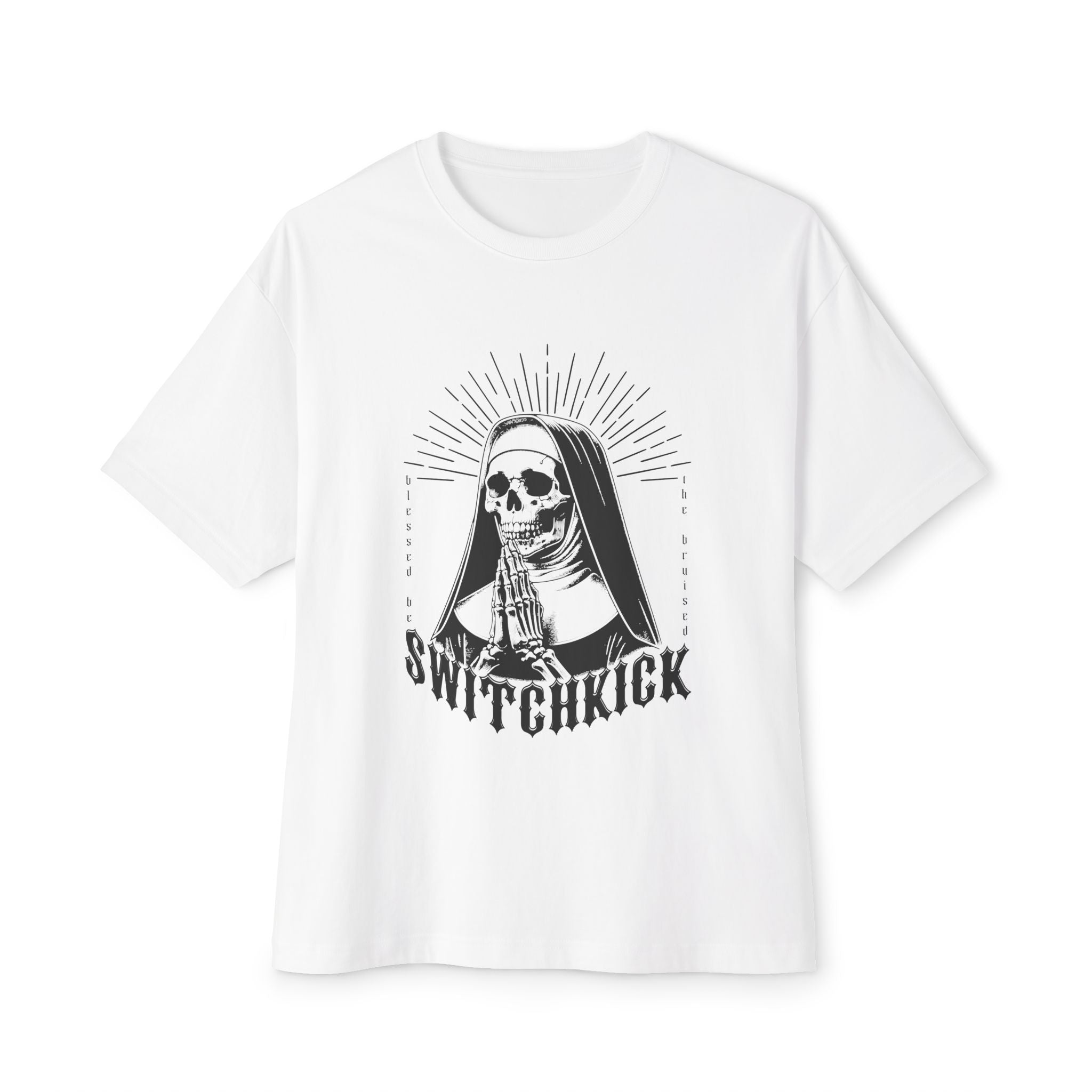 Nun Reaper - Switchkick Skull Nun Design, Casual Wear, Street Style, Bold lines. Gritty energy.