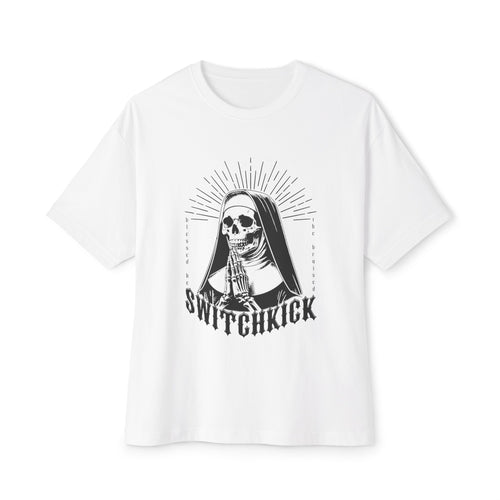 Nun Reaper - Switchkick Skull Nun Design, Casual Wear, Street Style, Bold lines. Gritty energy.